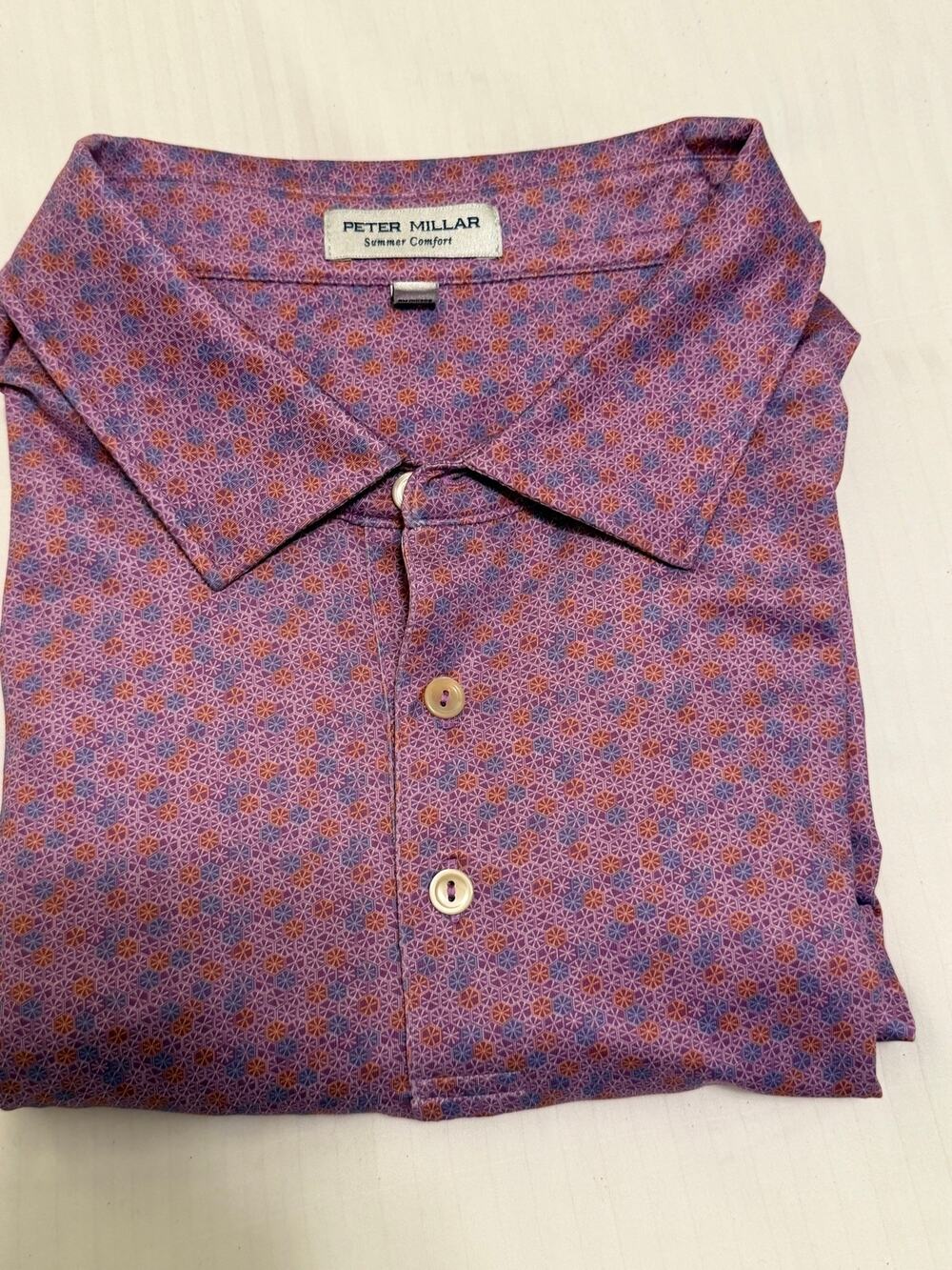 Peter Millar Summer Comfort Golf Polo Shirt XL Purple Citrus Smash 1929 logo